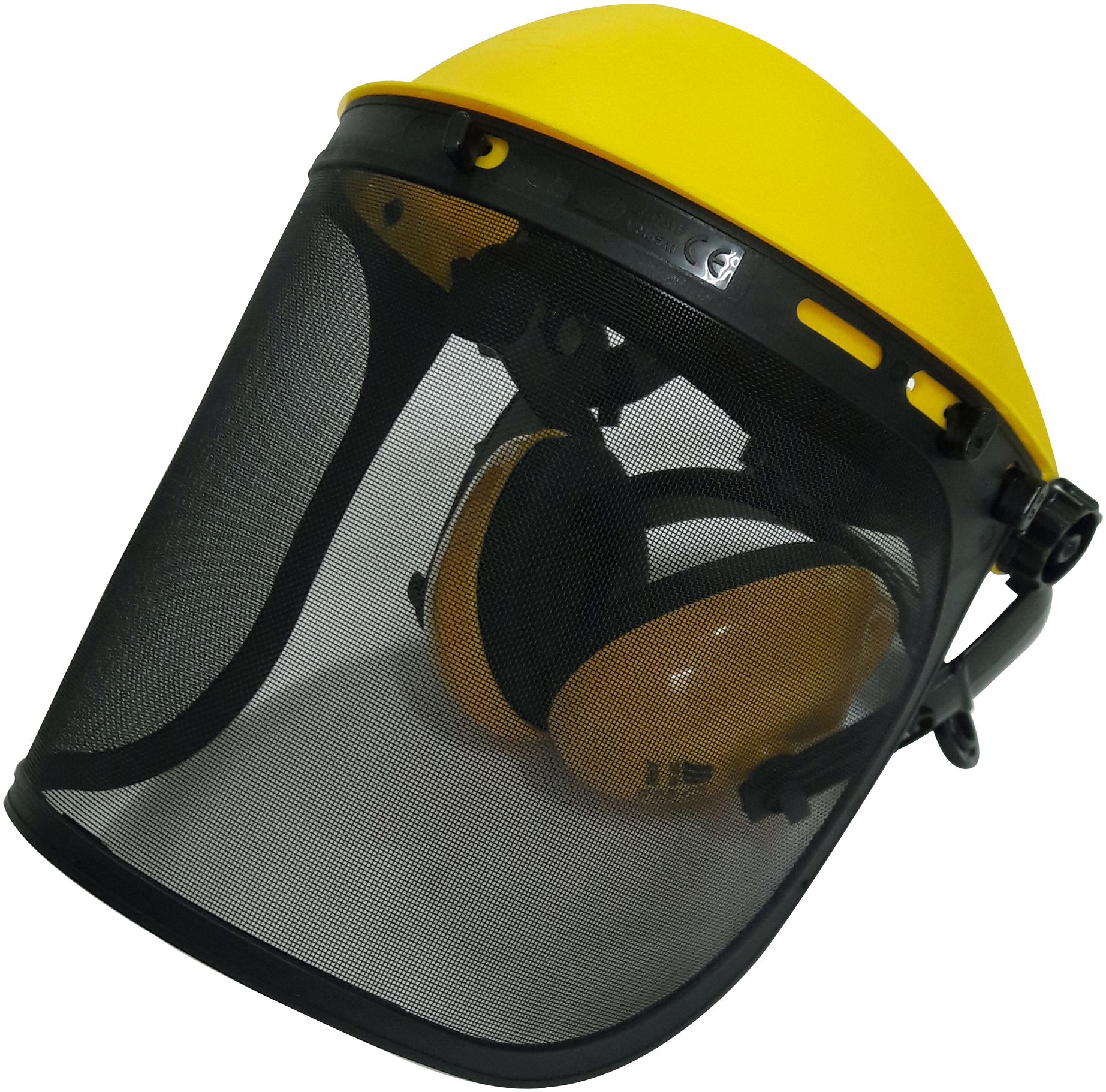 Yellow ABS plastic Face shield & ear defender