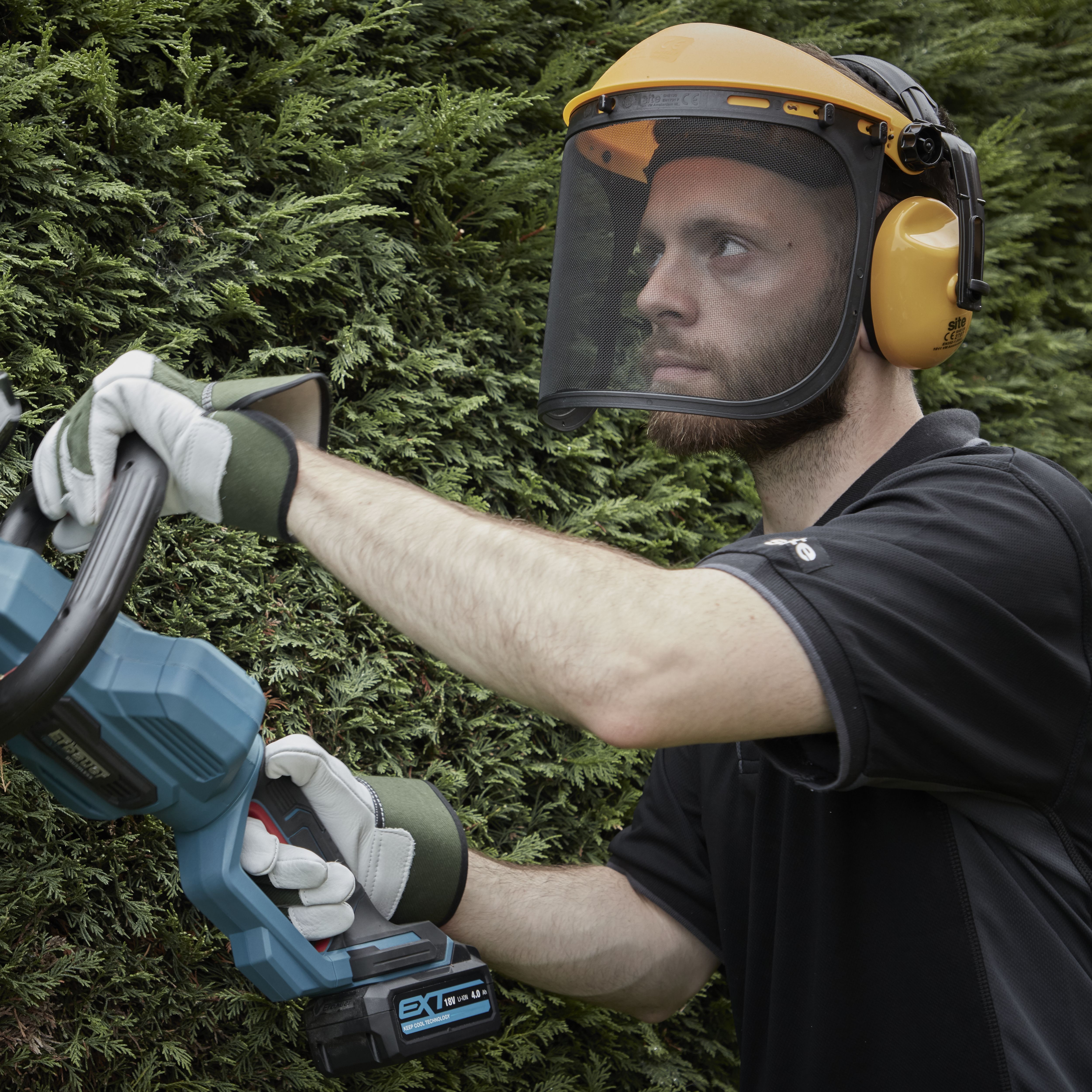 Yellow ABS plastic Face shield & ear defender - 11