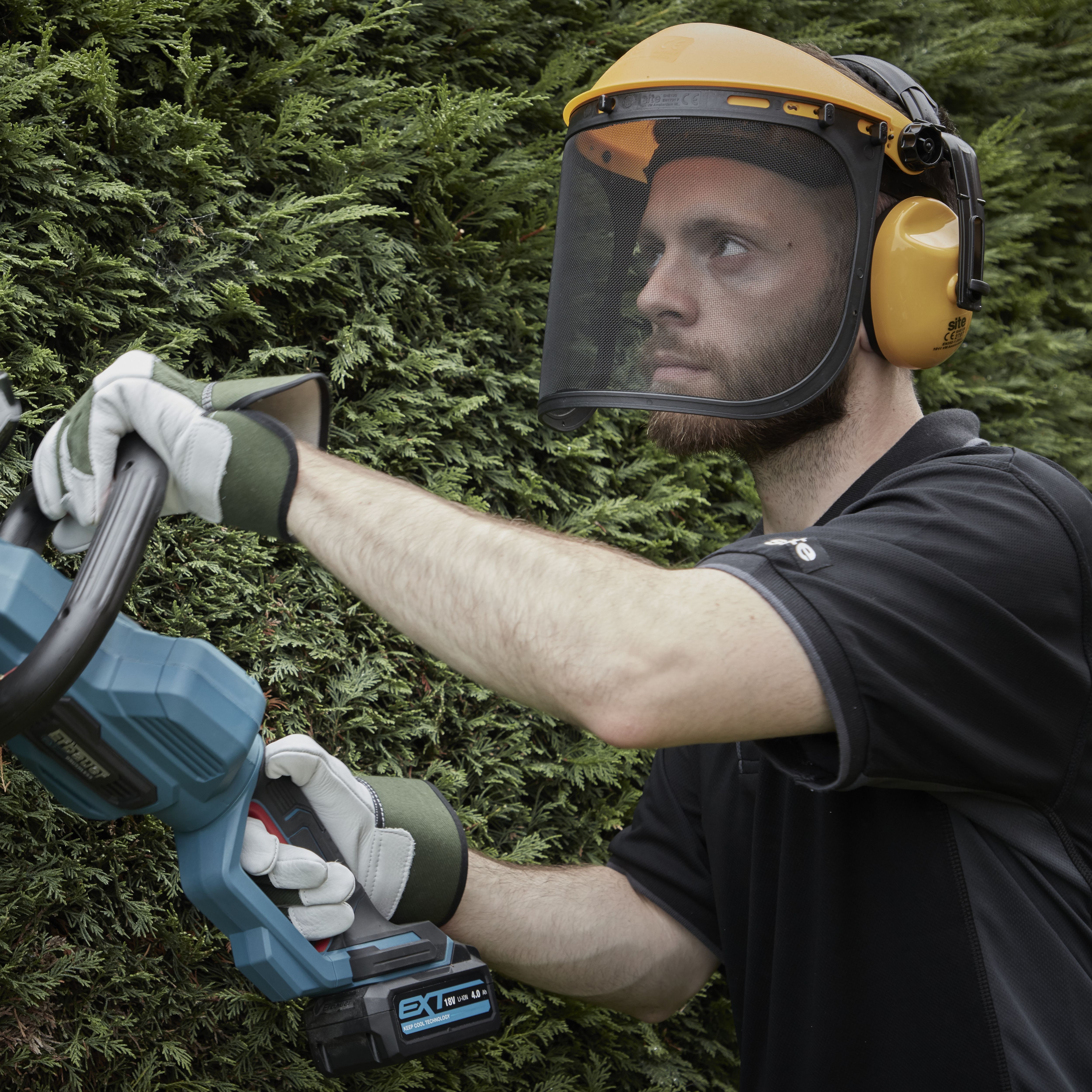 Yellow ABS plastic Face shield & ear defender - 4