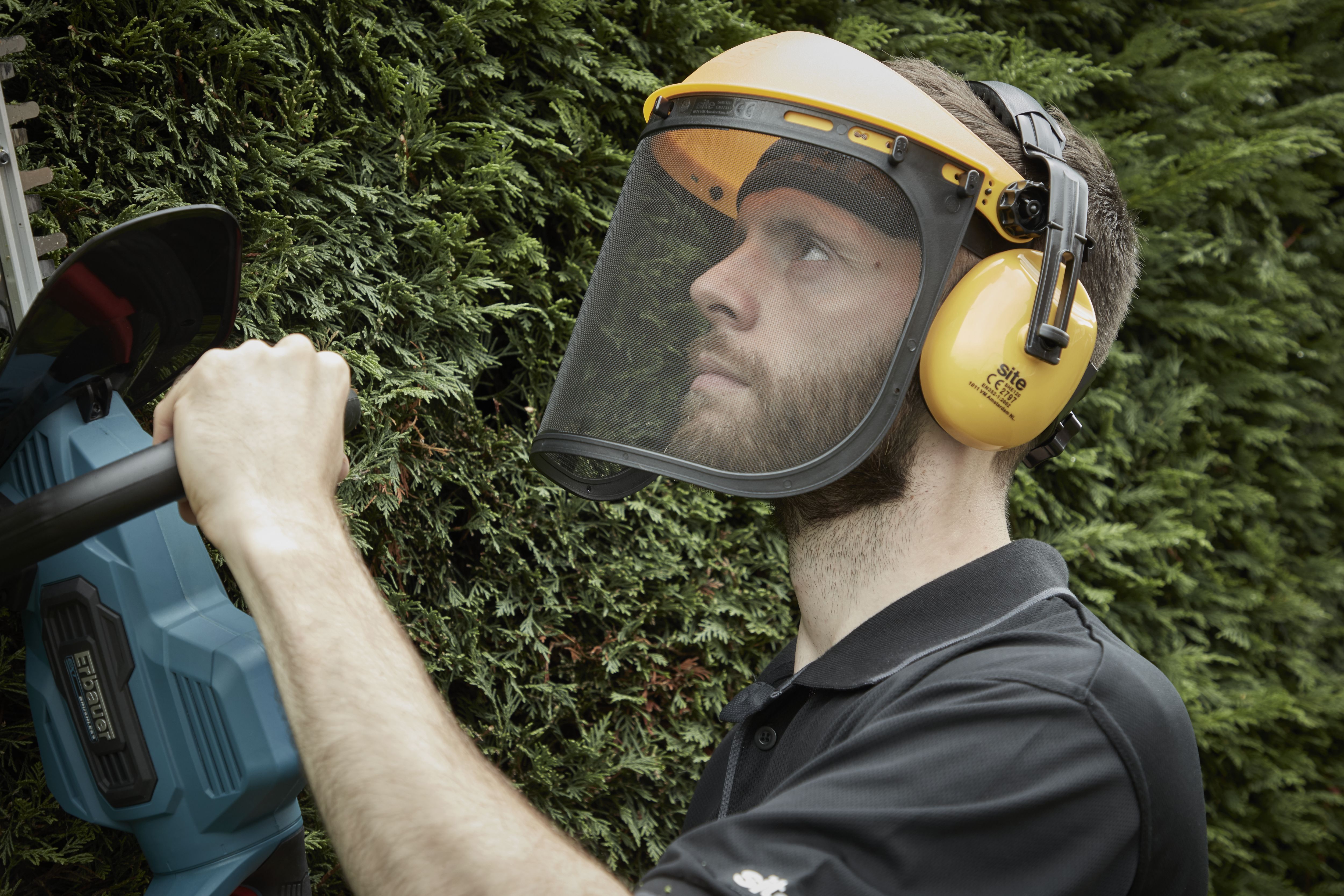 Yellow ABS plastic Face shield & ear defender - 10