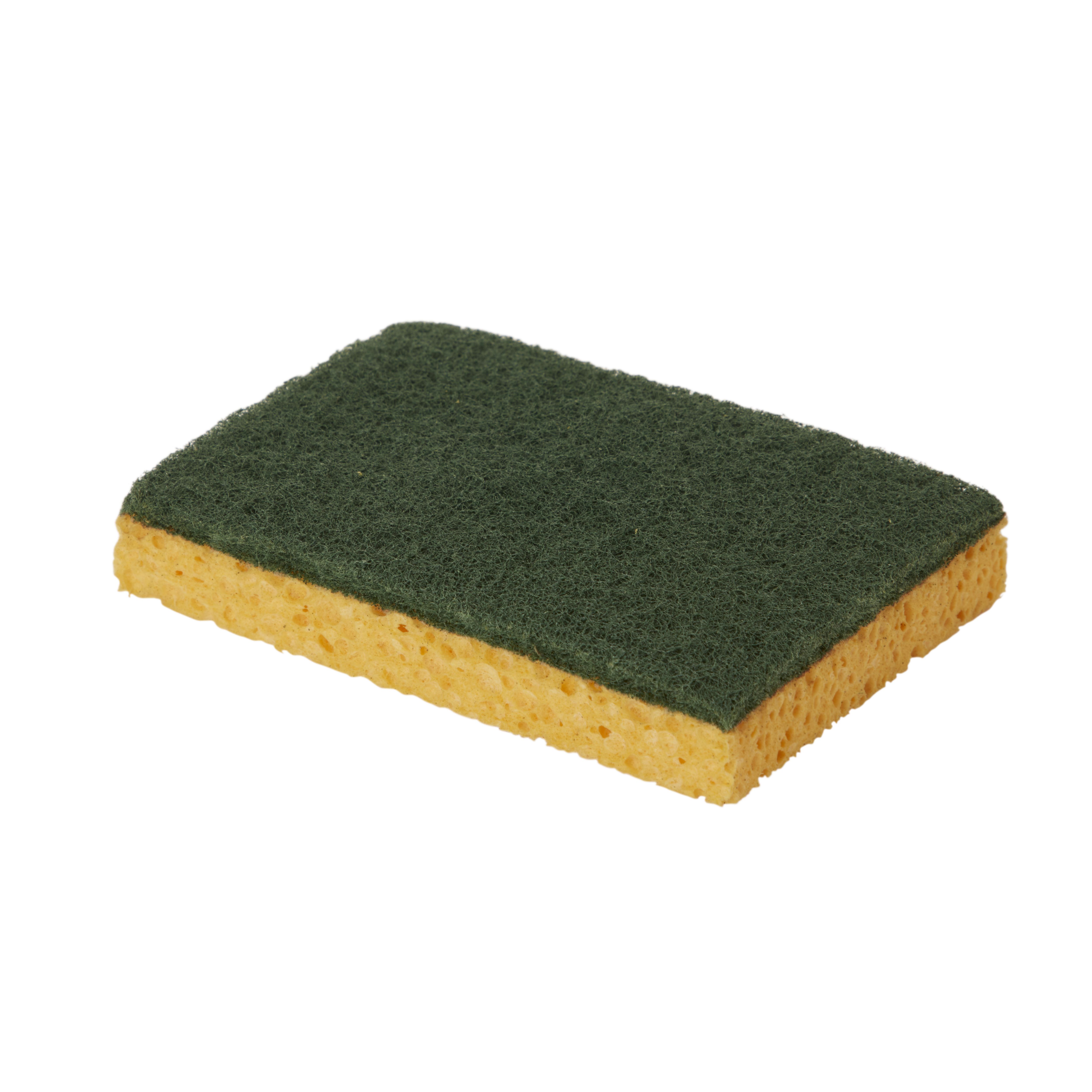 Yellow & green Cellulose Sponge scourer, Pack of 10