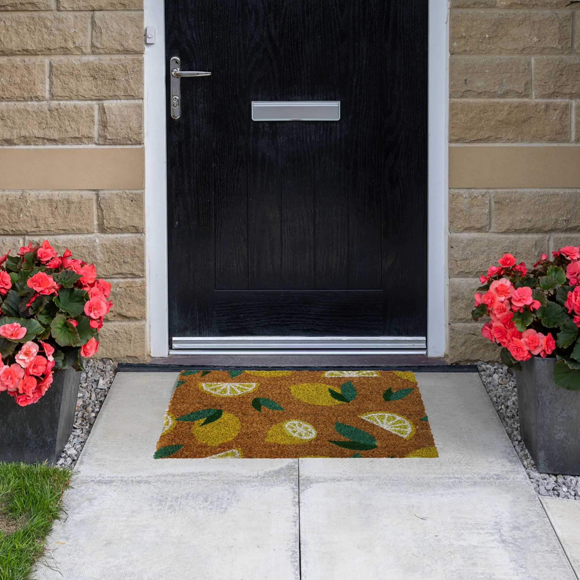 Yellow Lemons Door mat, 57cm x 40cm