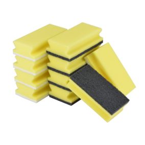 Yellow Synthetic sponge scourer, Pack of 10