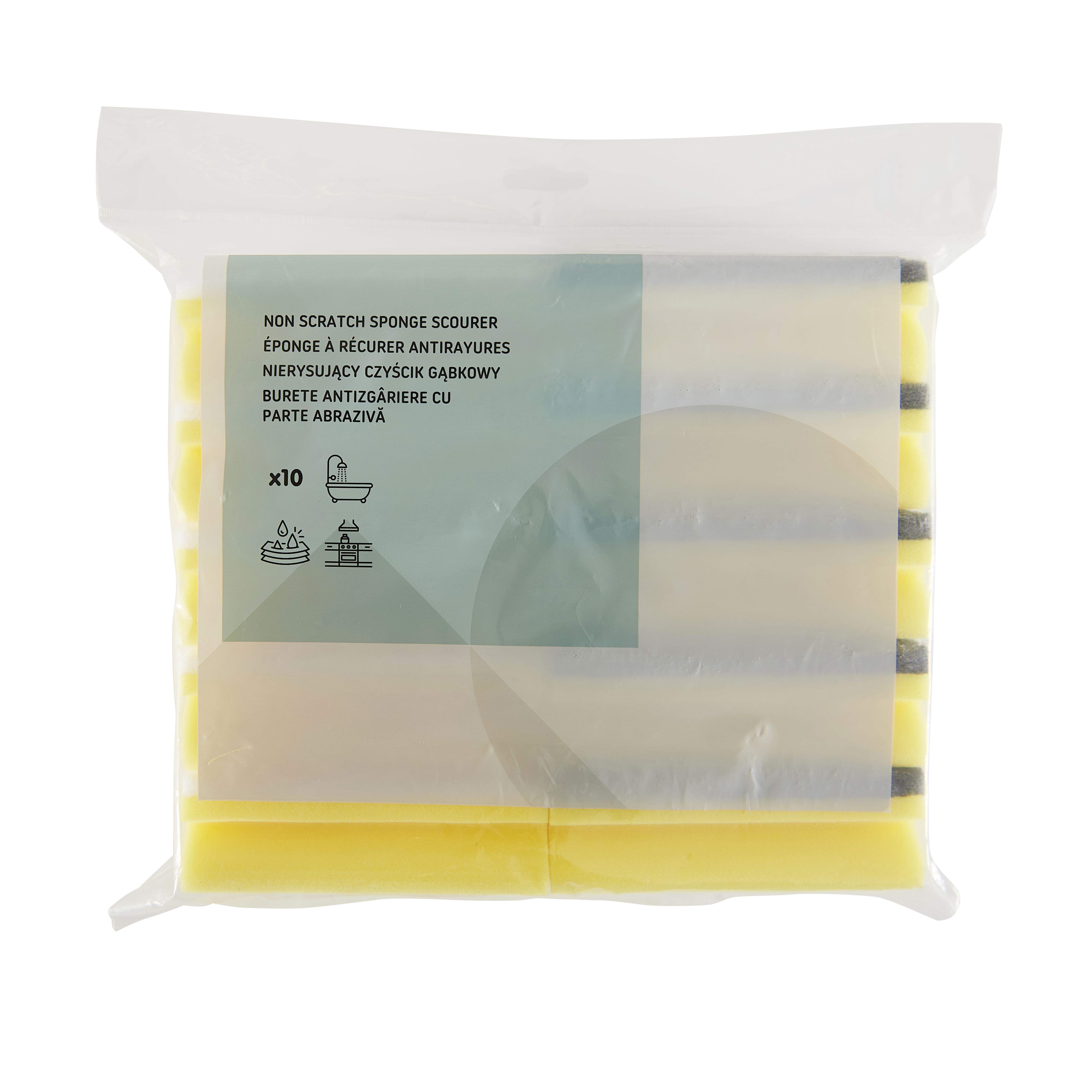 Yellow Synthetic sponge scourer, Pack of 10