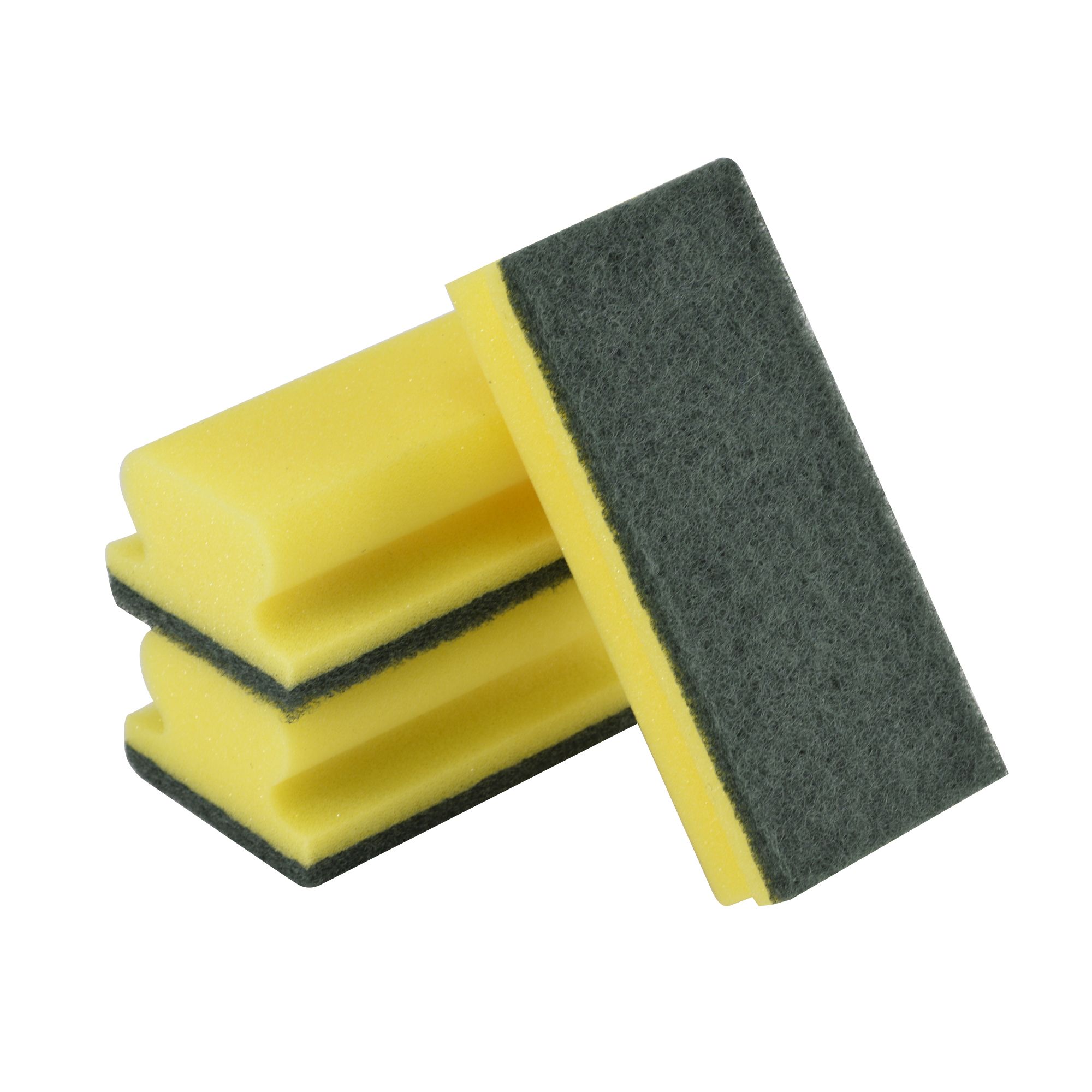 Yellow Synthetic sponge scourer, Pack of 3