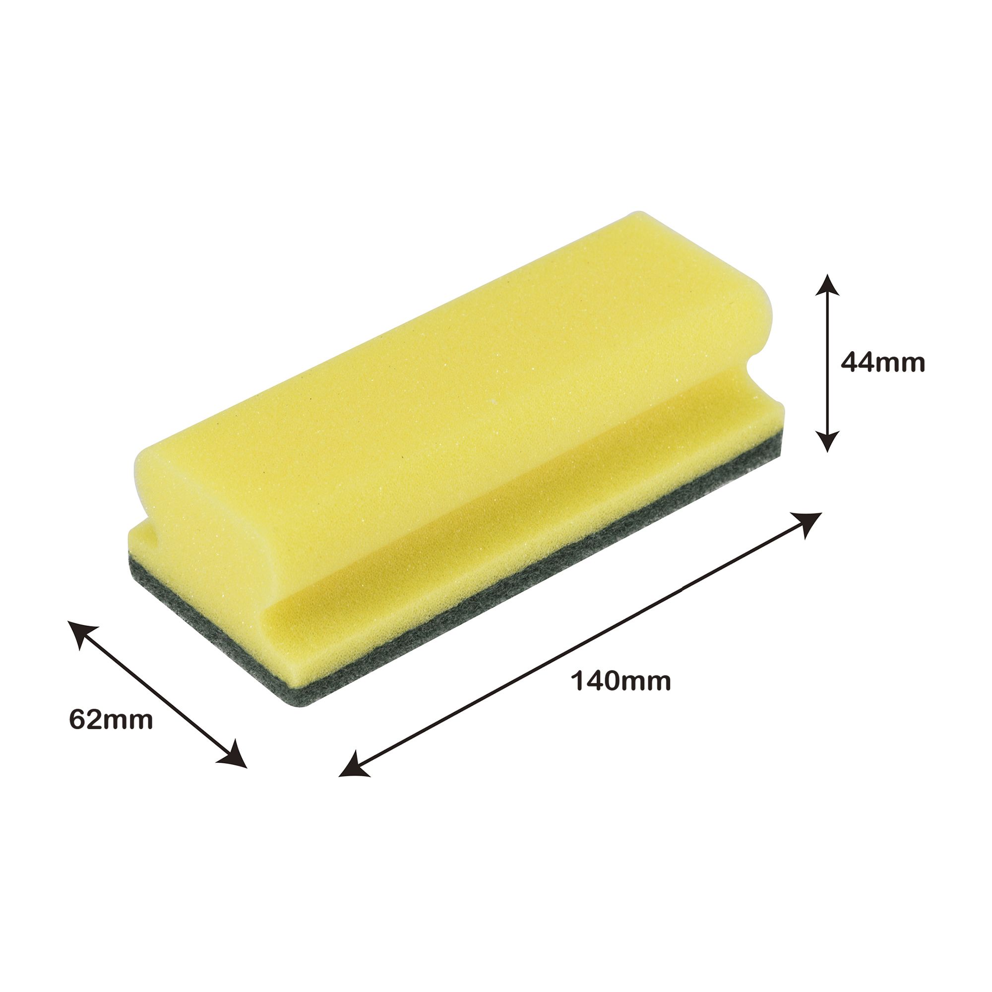 Yellow Synthetic sponge scourer, Pack of 3