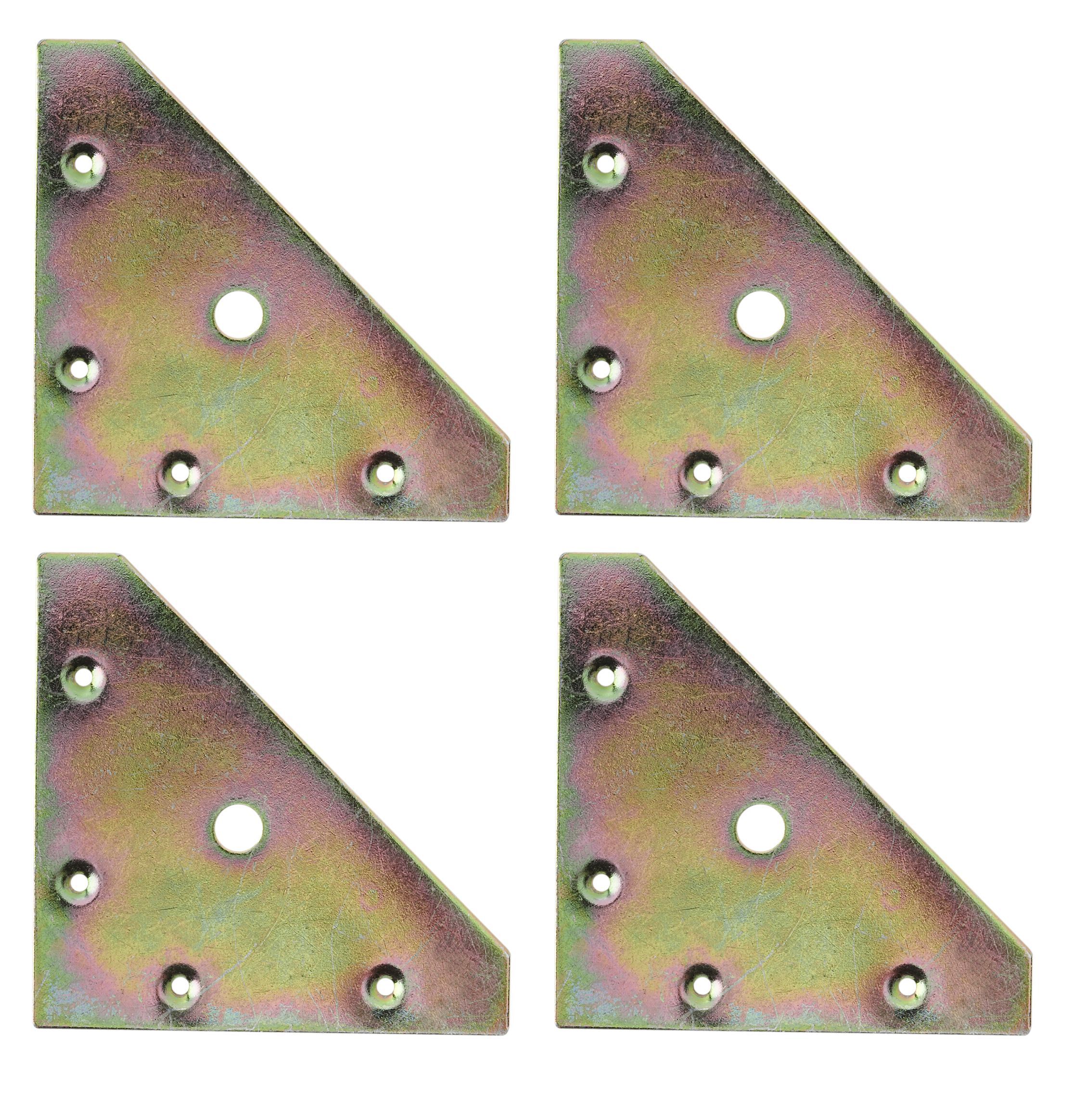 Yellow Zinc-plated Mild steel Corner bracket (H)1.5mm (W)82mm (L)82mm