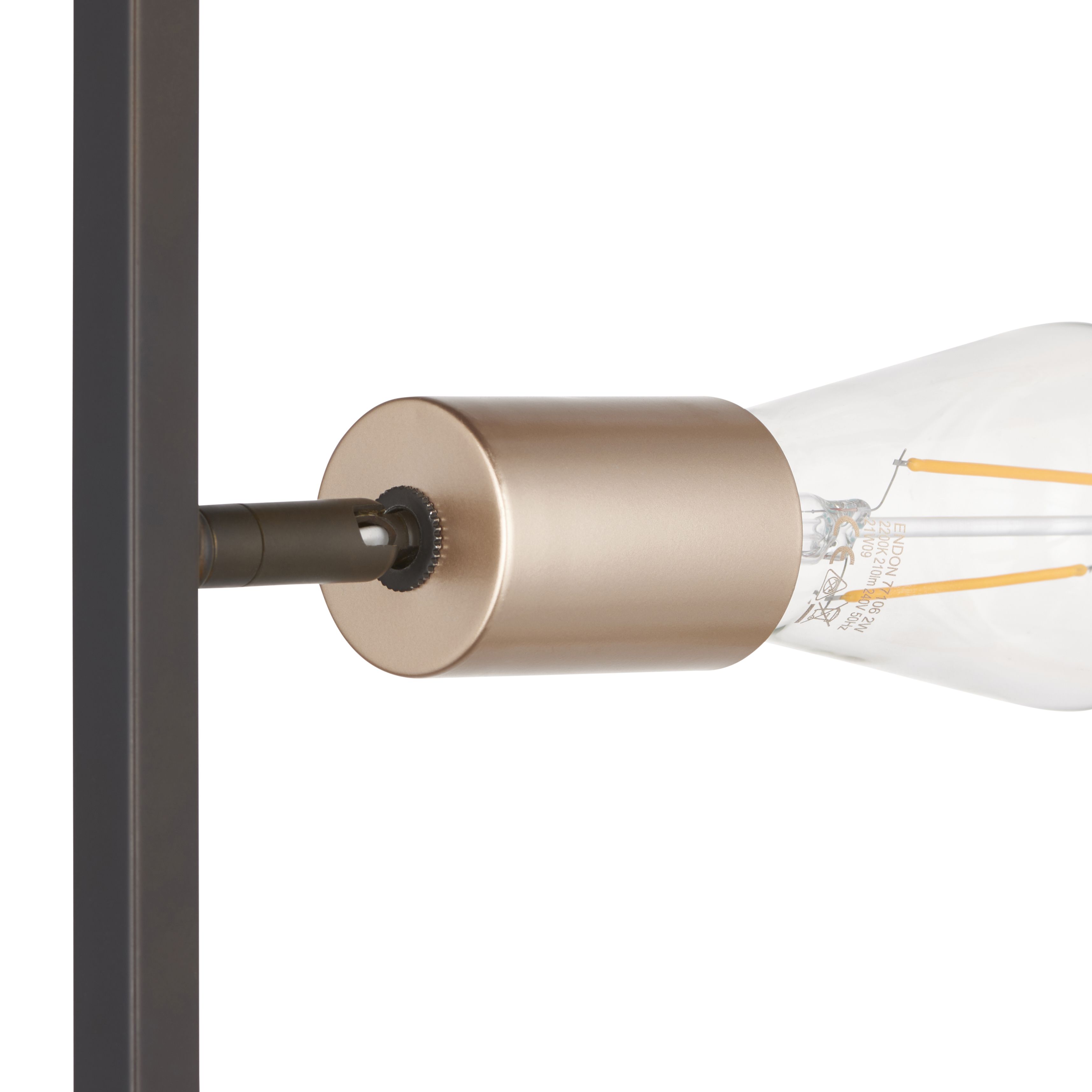 York Exposed Brushed Matt Bronze effect 3 Lamp LED Ceiling light