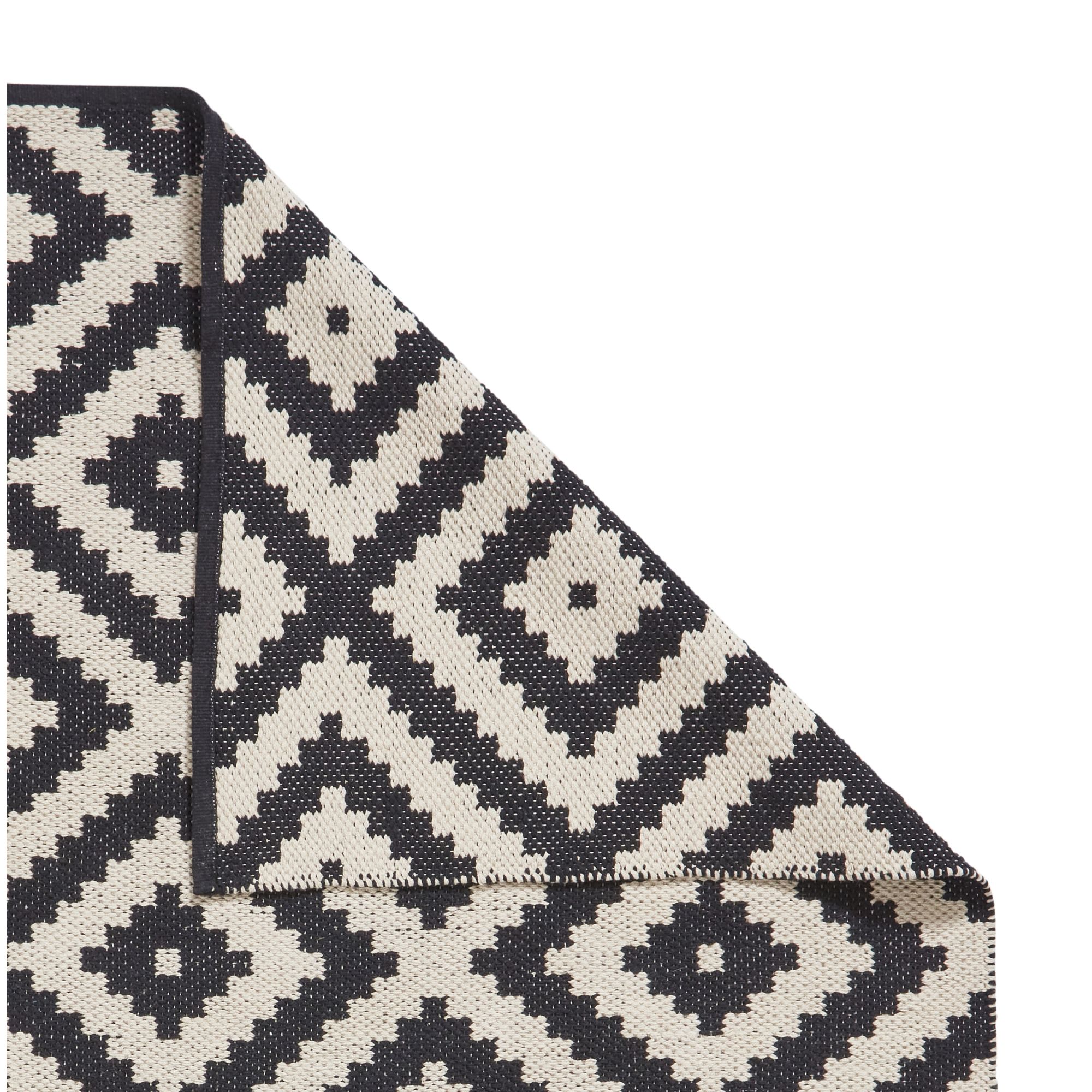 Zara Black & White Geometric Woven effect Medium Rug - 4