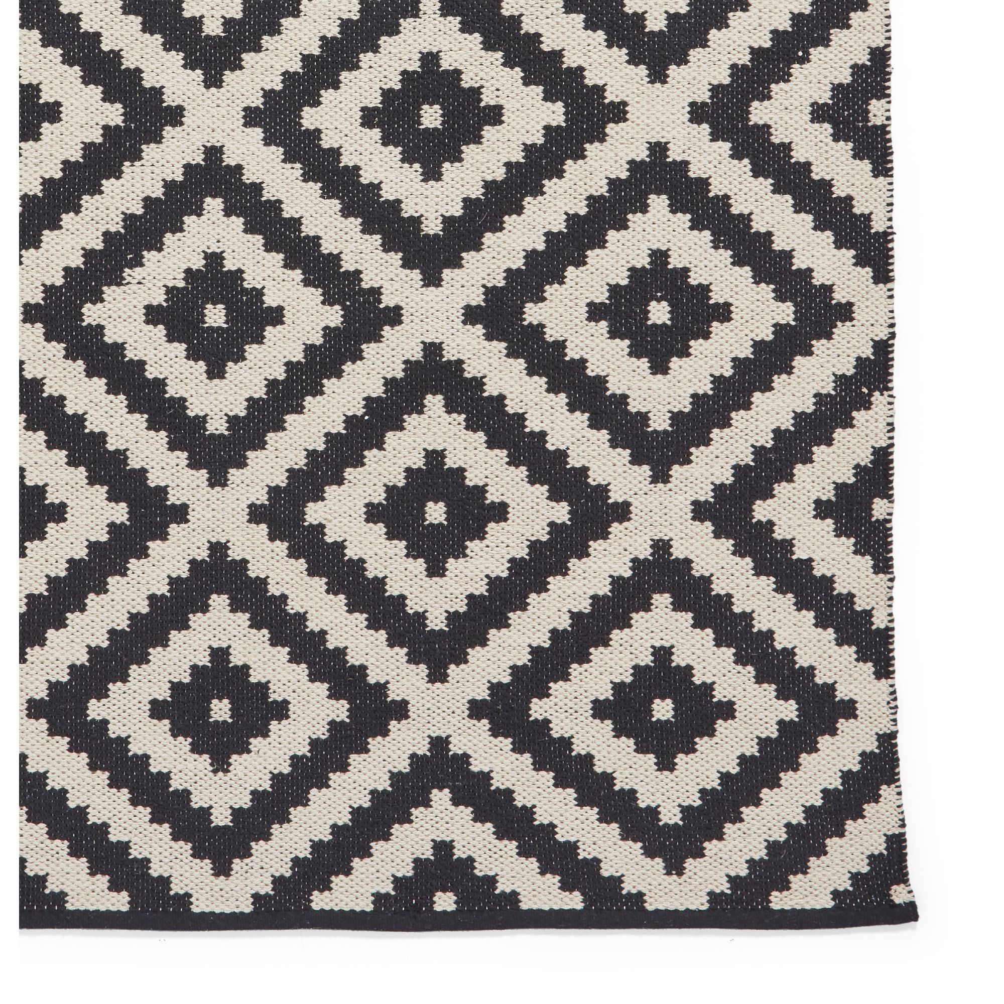 Zara Black & White Geometric Woven effect Medium Rug - 5