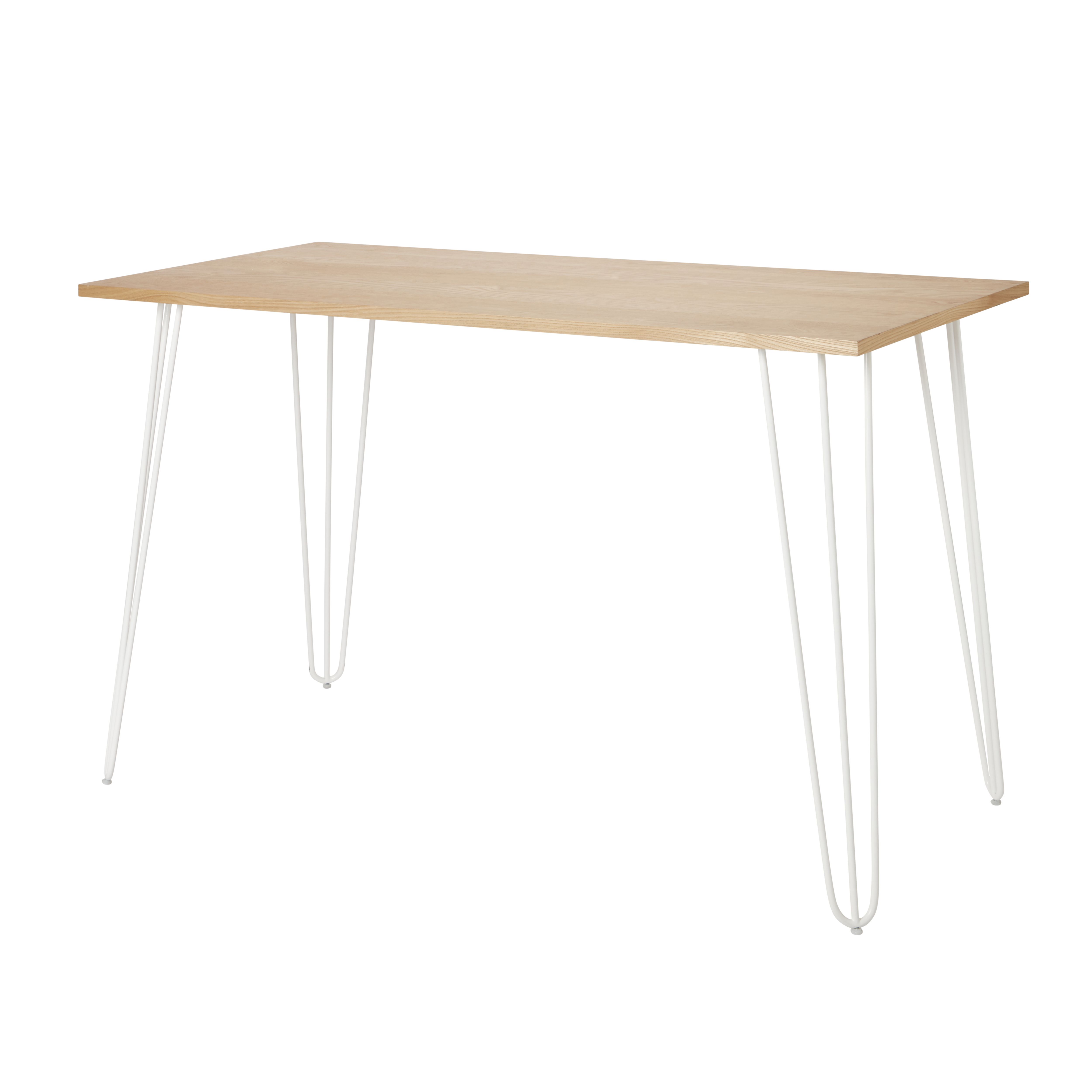 Zarza Matt white oak effect Desk (H)730mm (W)1200mm (D)600mm