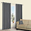 Zen Anthracite Plain Unlined Eyelet Curtains (W)167cm (L)183cm, Pair