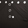 Zen Black Plain Unlined Eyelet Curtains (W)167cm (L)183cm, Pair