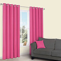 Zen Bonbon Plain Unlined Eyelet Curtains (W)167cm (L)228cm, Pair