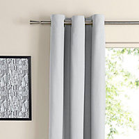 Zen Ecru Plain Unlined Eyelet Curtains (W)117cm (L)137cm, Pair