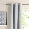 Zen Ecru Plain Unlined Eyelet Curtains (W)167cm (L)183cm, Pair