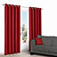 Zen Flame Plain Unlined Eyelet Curtains (W)167cm (L)183cm, Pair