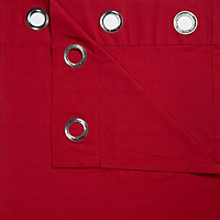 Zen Flame Plain Unlined Eyelet Curtains (W)167cm (L)183cm, Pair