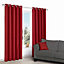 Zen Flame Plain Unlined Eyelet Curtains (W)167cm (L)228cm, Pair