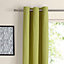 Zen Lime Plain Unlined Eyelet Curtains (W)167cm (L)183cm, Pair
