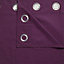 Zen Purple Plain Unlined Eyelet Curtains (W)228cm (L)228cm, Pair