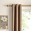 Zen Seine Plain Unlined Eyelet Curtains (W)117cm (L)137cm, Pair