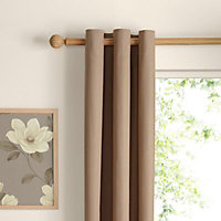 Zen Seine Plain Unlined Eyelet Curtains (W)228cm (L)228cm, Pair