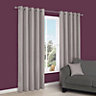 Zen Serenity Plain Unlined Eyelet Curtains (W)117cm (L)137cm, Pair