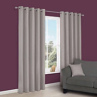 Zen Serenity Plain Unlined Eyelet Curtains (W)167cm (L)228cm, Pair