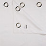 Zen White Plain Unlined Eyelet Curtains (W)117cm (L)137cm, Pair