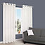 Zen White Plain Unlined Eyelet Curtains (W)167cm (L)183cm, Pair