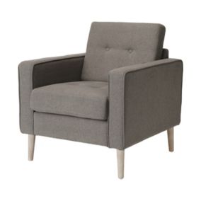 Zennor Dark grey Linen effect Relaxer chair (H)850mm (W)770mm (D)795mm