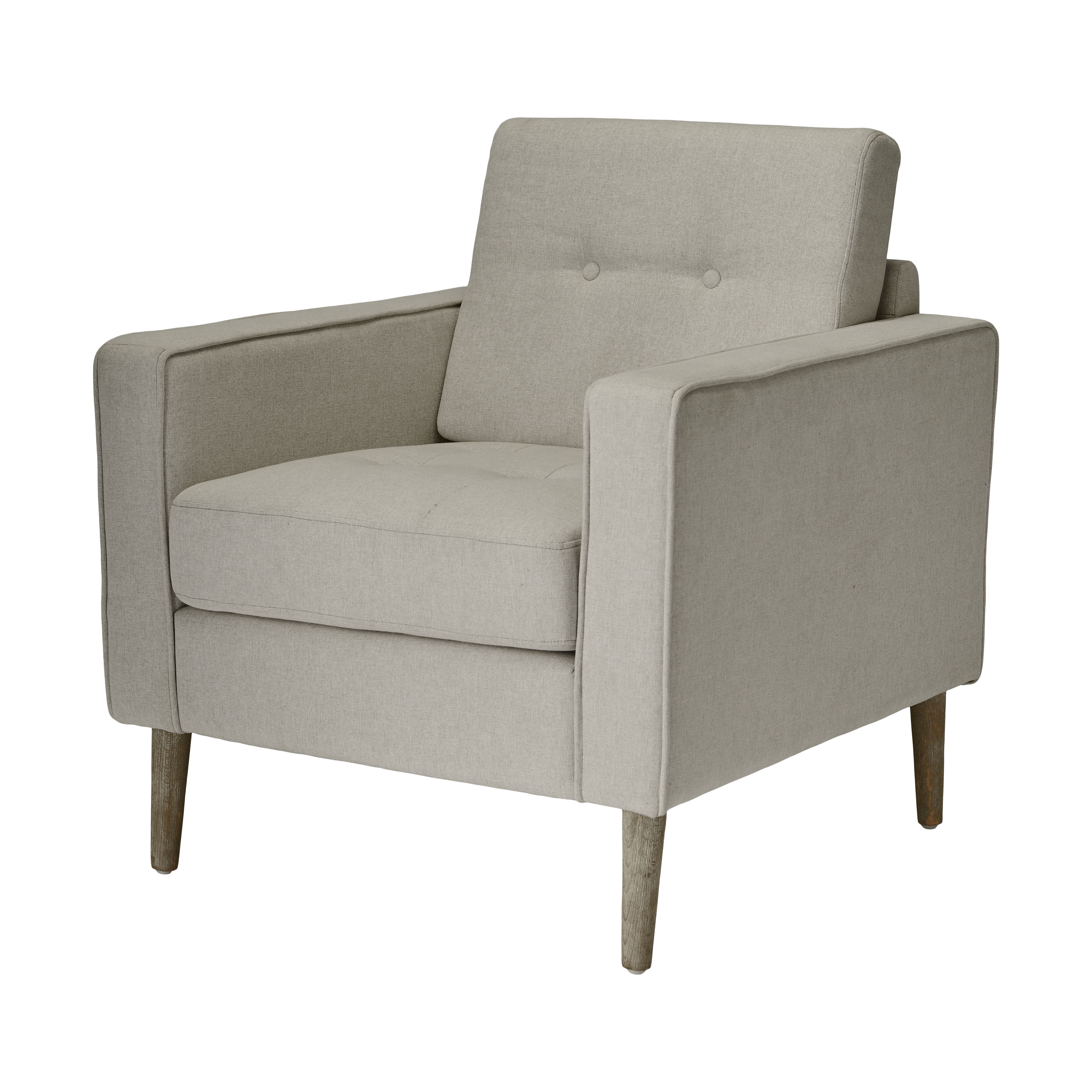 Zennor Light grey Linen effect Relaxer chair (H)850mm (W)770mm (D)795mm ...