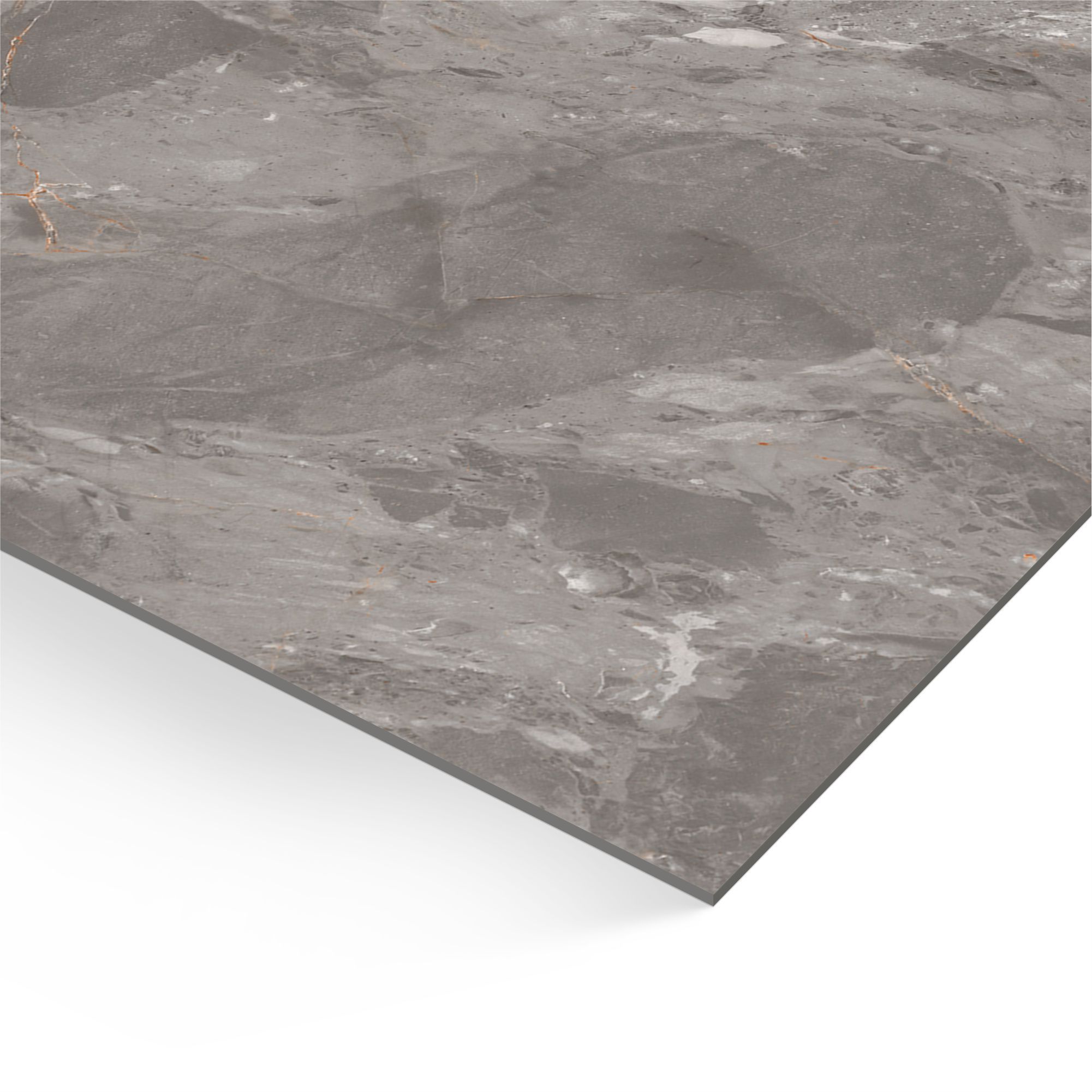 Zerlina Grey Matt Stone effect Textured Porcelain Indoor Wall & floor Tile, Pack of 3, (L)600mm (W)600mm