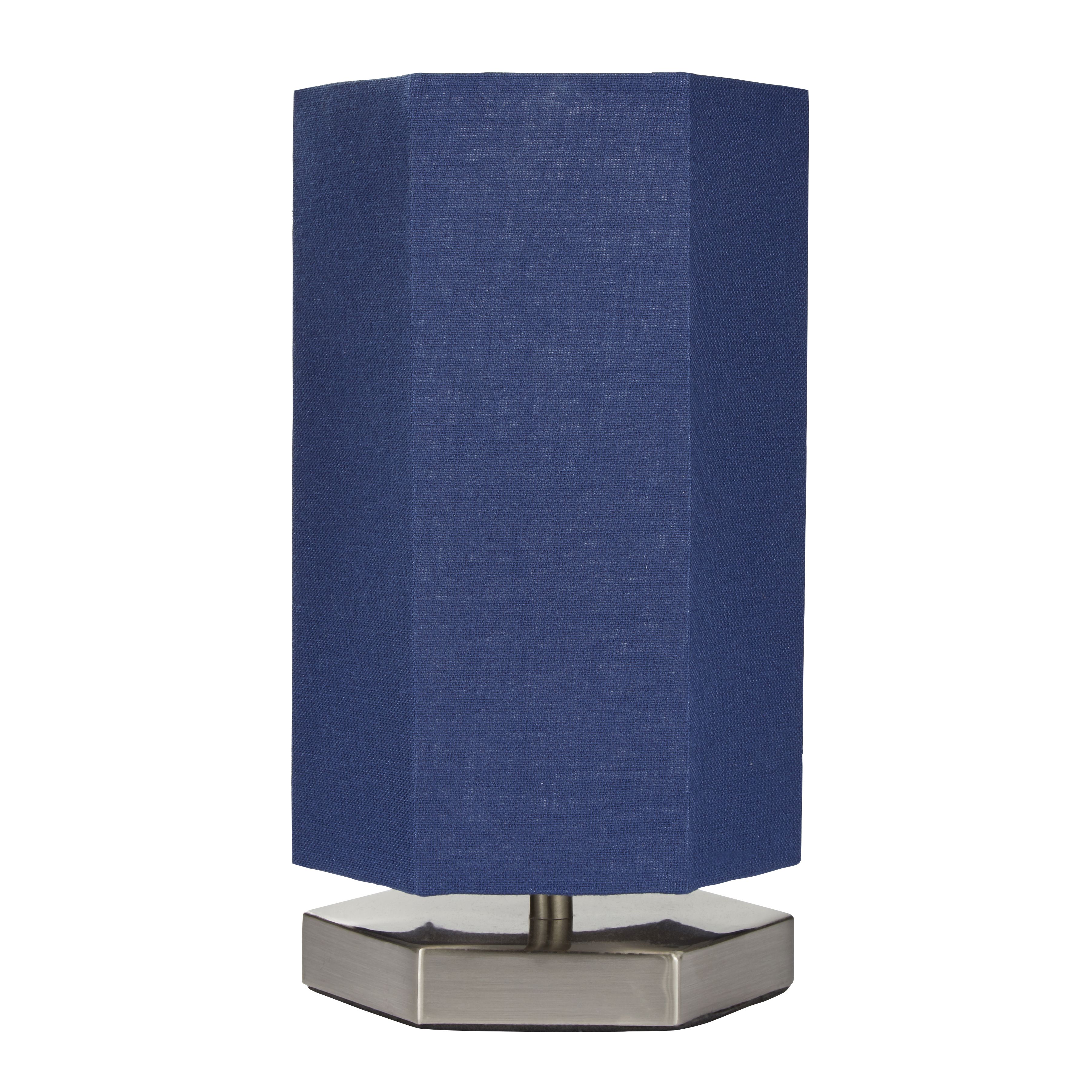 Zia Hexagon Navy Integrated LED Table lamp