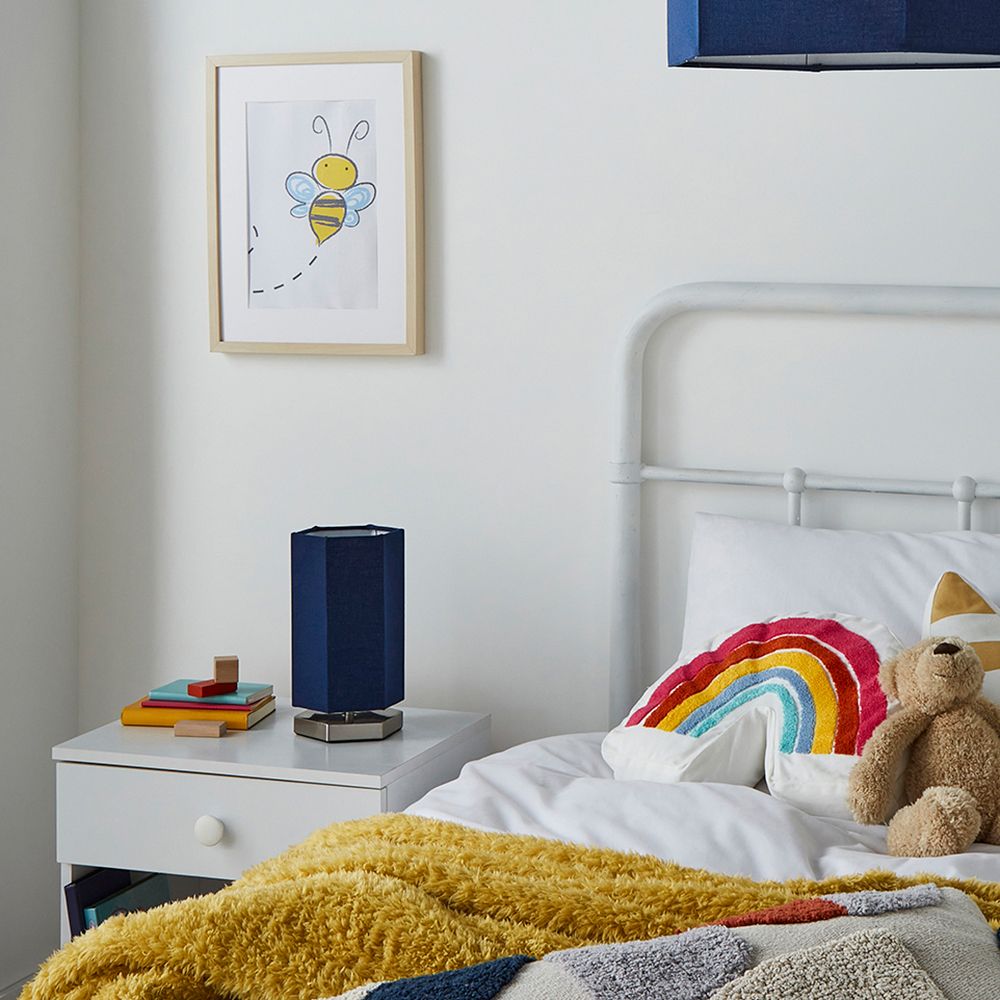 Zia Hexagon Navy Integrated LED Table lamp