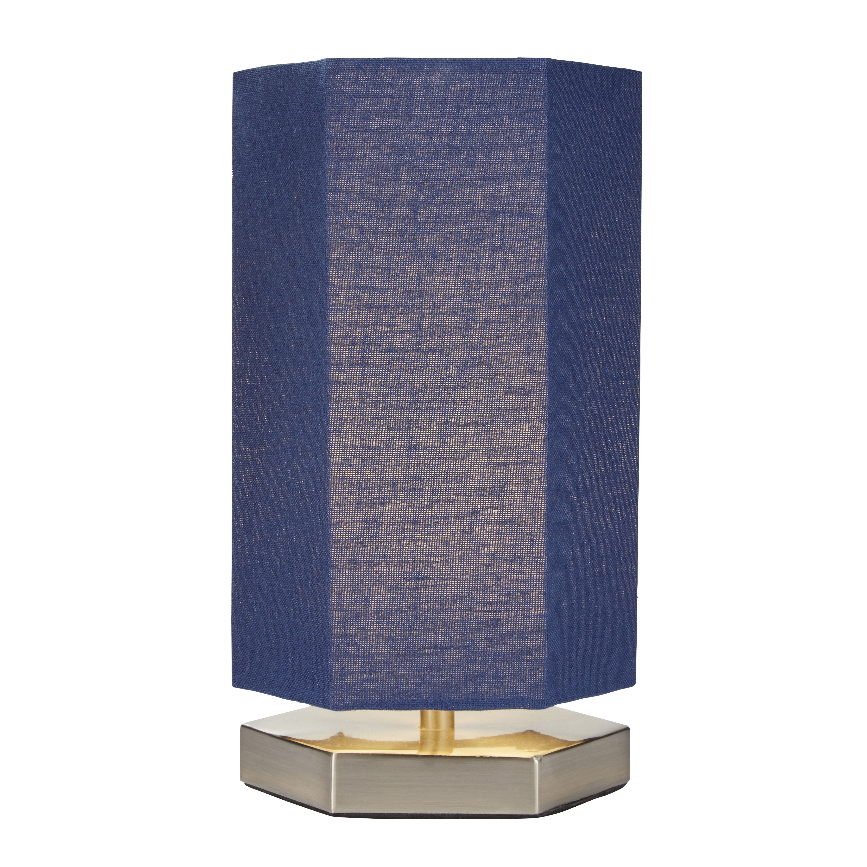 Zia Hexagon Navy Integrated LED Table lamp