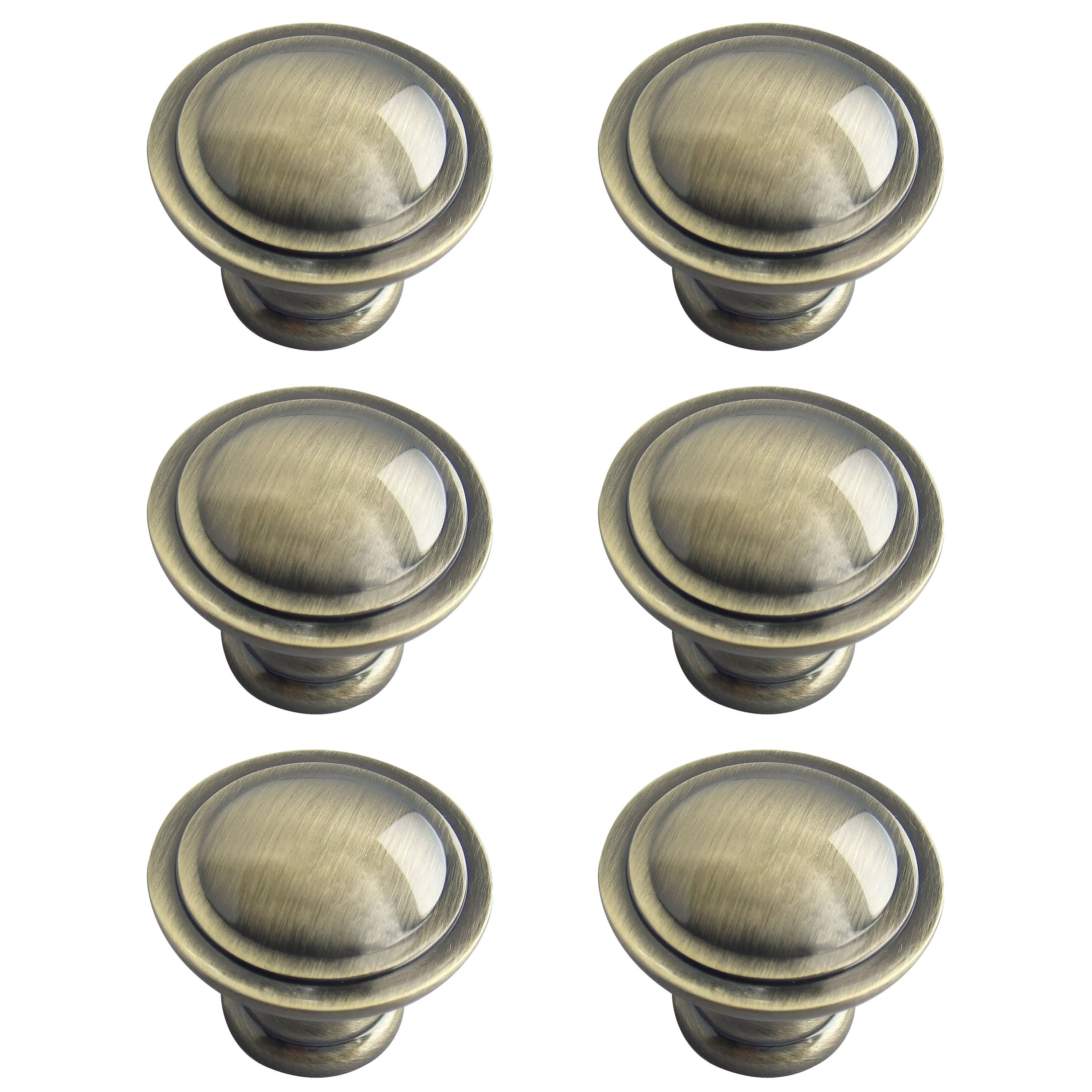 Zinc alloy Antique brass effect Ring Furniture Knob (Dia)30mm