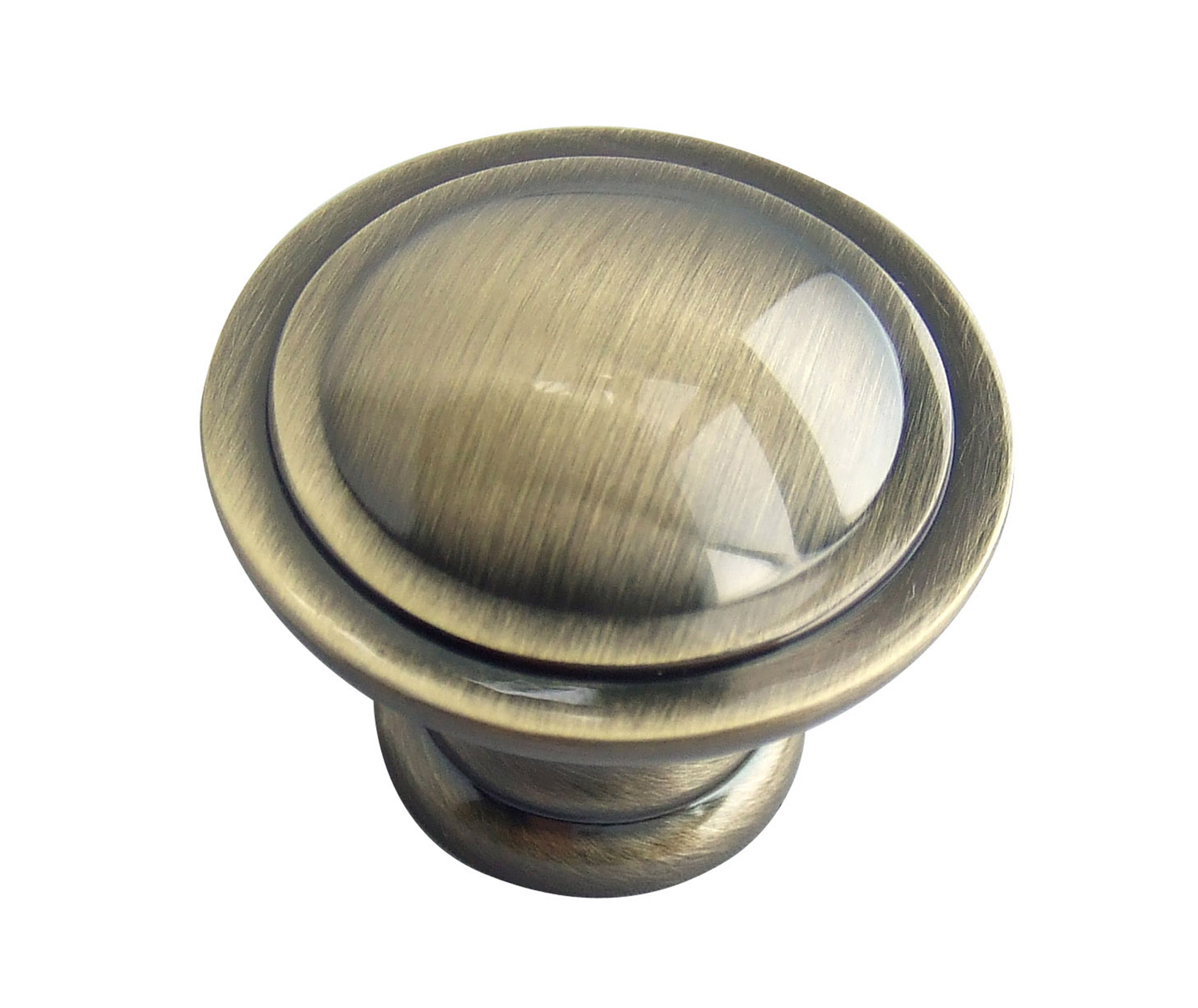 Zinc alloy Antique brass effect Round Cabinet Knob (Dia)34.3mm