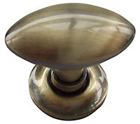 Zinc alloy Brass effect Oval Furniture Knob
