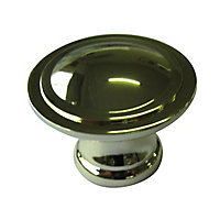 Zinc alloy Brass effect Ring Furniture Knob (Dia)35mm, Pack of 6