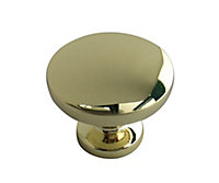 Zinc alloy Brass effect Round Furniture Knob (Dia)37.1mm