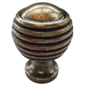Zinc alloy Brass effect Round Furniture Knob