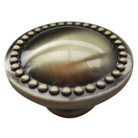 Zinc alloy Brass effect Round Pie crust Furniture Knob