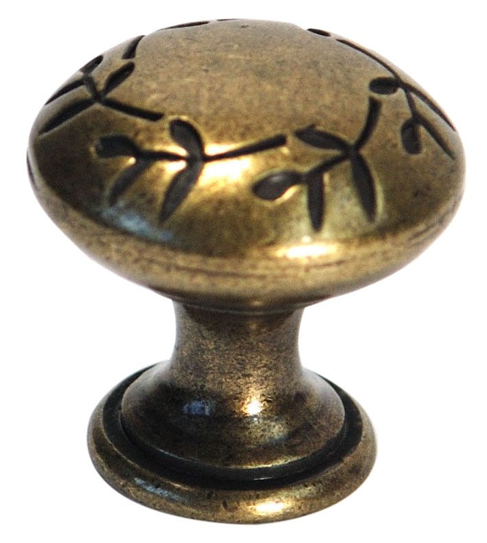 Zinc alloy Brass effect Round Vine Furniture Knob (Dia)30mm