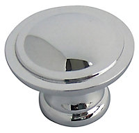 Zinc alloy Chrome effect Ring Furniture Knob (Dia)30mm, Pack of 6