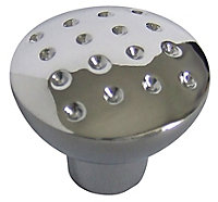 Zinc alloy Chrome effect Round Dimple Furniture Knob (Dia)27mm, Pack of 6