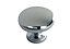 Zinc alloy Chrome effect Round Furniture Knob (Dia)28.7mm