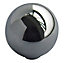 Zinc alloy Chrome effect Round Furniture Knob (Dia)32mm, Pack of 6