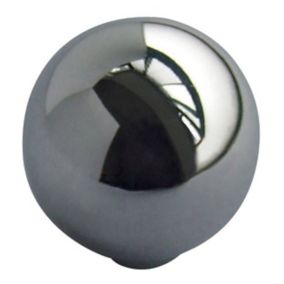 Zinc alloy Chrome effect Round Furniture Knob (Dia)32mm, Pack of 6